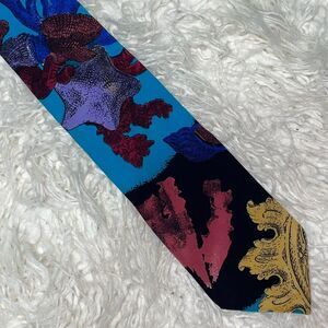 Pierre Balmain Tie Abstract Design Pink Blue Black 100% Silk